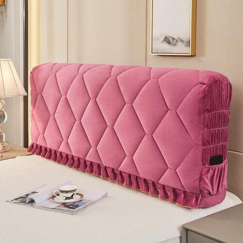 Thicken Plush Head Bed Cover King Queen Size All-inclusive Headboard Cover Bed Back Quilted Velvet Protector Slipcover