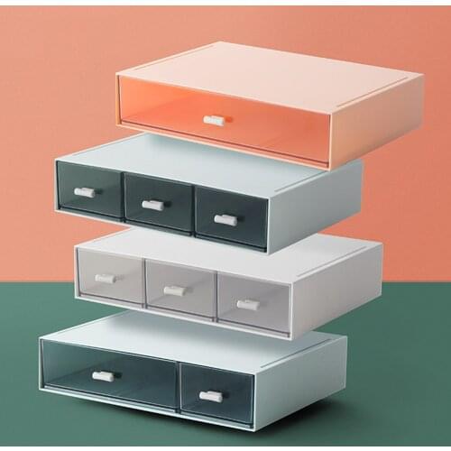 Drawer Desk Storage Box Plastic Multi-layer Document Sundries Holder Makeup Box Mini Jewelry Cabinet Organizer Containers