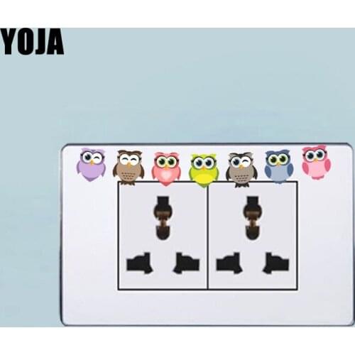 YOJA Unique Halloween Owl Decor Switch Living Room Bedroom Wall Sticker Colored Personalized 10SS0214