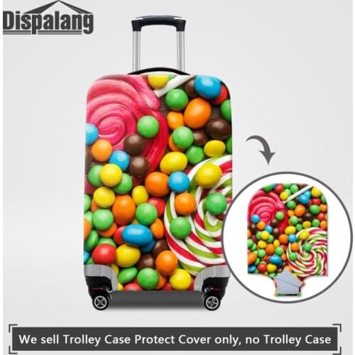 Dispalang 4 Sizes S/M/L/XL Luggage Covers For Children Candy Fruit Print Travel On Road Suitcase Protective Cover For 18-32 Inch