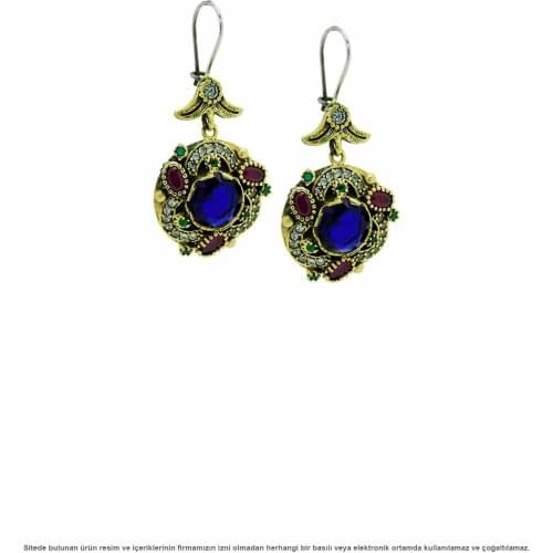 Silver Stem Sapphire Stone Women Earrings