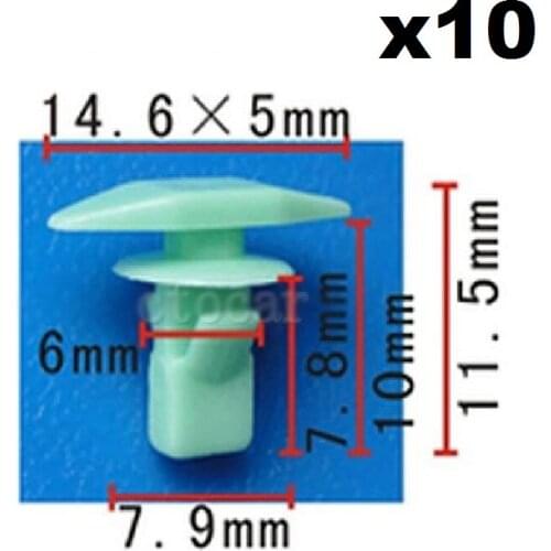 10pcs OEM Nylon For Honda Weatherstrip Fastener Rivet Retainer Clip 91568-SR2-003 For Odyssey 1995-On Door Seal Strip Glue Nail