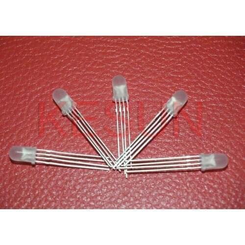 1000PCS x 5mm RGB Diffused 4pin Long Leg Superbright Common Anode/Cathode Tricolor Diffused LED Diode Wide Angle Light Beads