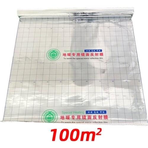 100m2 Free ship Energy Saving Aluminum Foil Insulation Mirror Reflection Film for Electric Underfloor Heating System