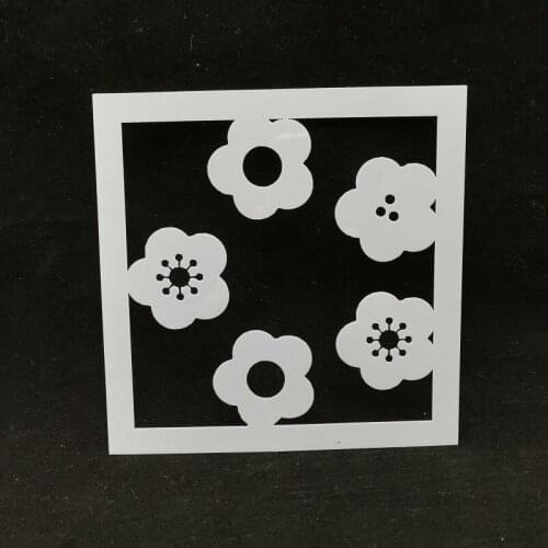 13*13 Plum blossom Layering Painting Stencils graffiti hand board hollowed out photo album graphic spray painting tool