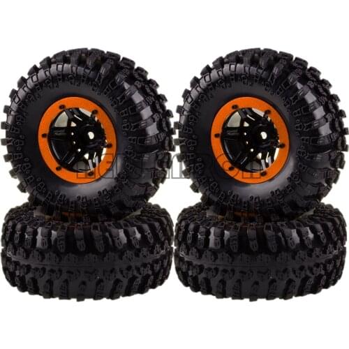 2.2 inch 4Pcs Beadlock Wheels Rim Hub & 125mm Rubber RC Tries For 1/10 RC Crawler Car YETI Traxxas TRX4 KM2 RR10 Wraith Axial