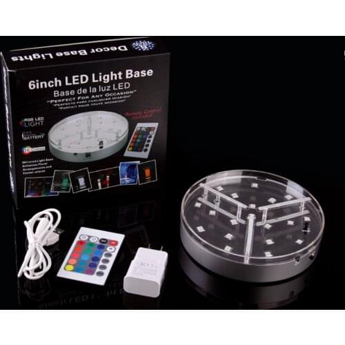 2pcs/lot 6inch led light base rechargeable battery operated colored vase lights halloween christmas decorations for home lights