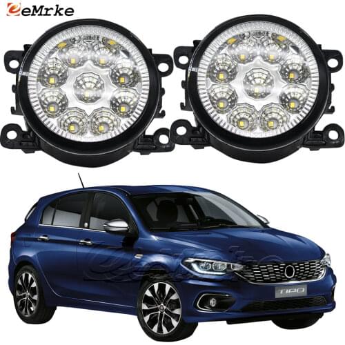 2x Car Styling 9-Pieces LED Fog Light Lamp for Fiat Tipo Estate/ Hatchback 357 2016 2017 '18-2020 H11 12V Halogen Fog Lights DRL