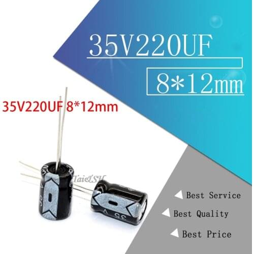 20PCS Higt quality 35V220UF 8*12mm 220UF 35V 8*12 Electrolytic capacitor