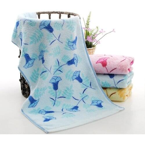 2021 New Style 1 Piece of Low Price 34*74 Cm 100% Cotton Face Towel Flower Printed Hand Towel Plain Towel Soft Towel Towels