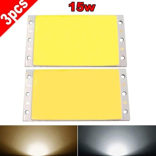 3pcs/lot Newest High Power 15w DC 12V Warm / White 3000k 6000K SMD LED COB Lamp Light For 12v Motor Or Car Light 94mmx 50mm