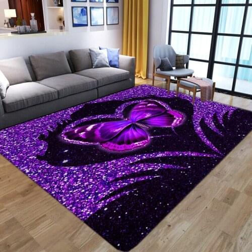 3D Butterfly Printing Child Carpets For Living Room Bedroom Area Rugs Cartoon Kids Room play Crawl Mat Soft Flannel Kid Big Rug