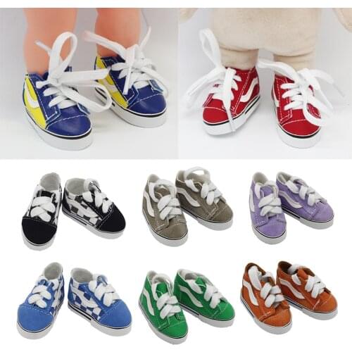 5.5*2.8cm BJD Doll Mini Canvas Shoes For 14.5Inch American Plush EXO Russian Clothes Accessories toys