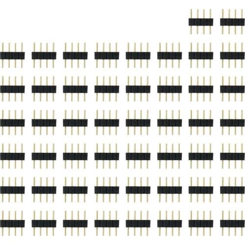 50PCS KAWATIK 4 Pin Male Connector Plug for RGB LED Strip Lighting 2.54MM