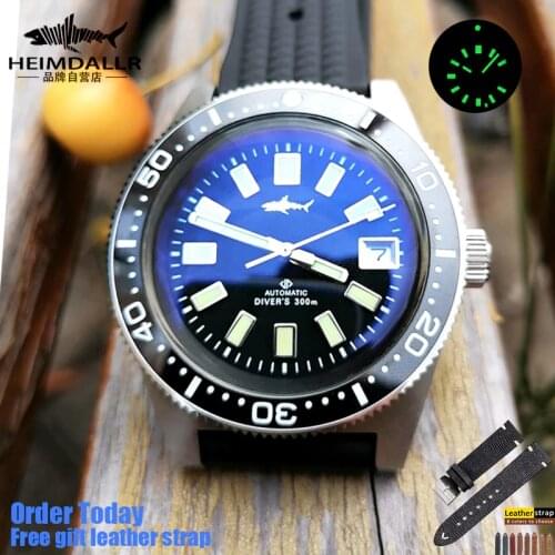 HEIMDALLR 62MAS Mens Diver Watch Stainless Steel Japan Movement Wayches 300M waterproof sapphire Luminous Mechanical Watch