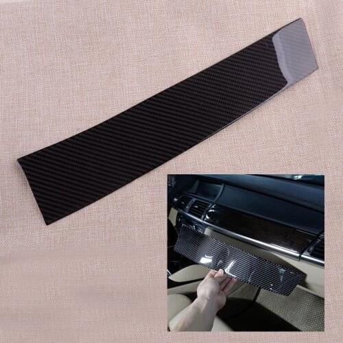 Car Carbon Fiber Black Dashboard Panel Cover Sticker LHD Fit for BMW X5 X6 E70 E71 2008 2009 2010 2011 2012 2013