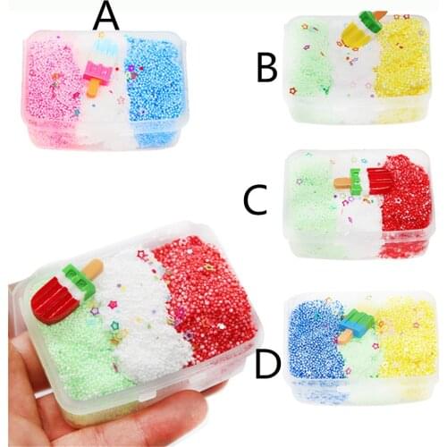 Three Color Milk Scented Ice Cream Shape Slime Mud Clay Educational Toys Children Handmade Filling Material Diy Funny Toy#L