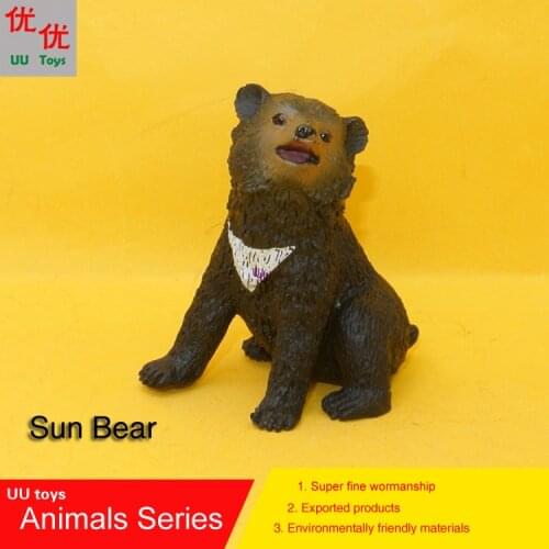 Hot toys:Sun Bea Malayan Sun Bear Simulation model Animals kids toys children educational props