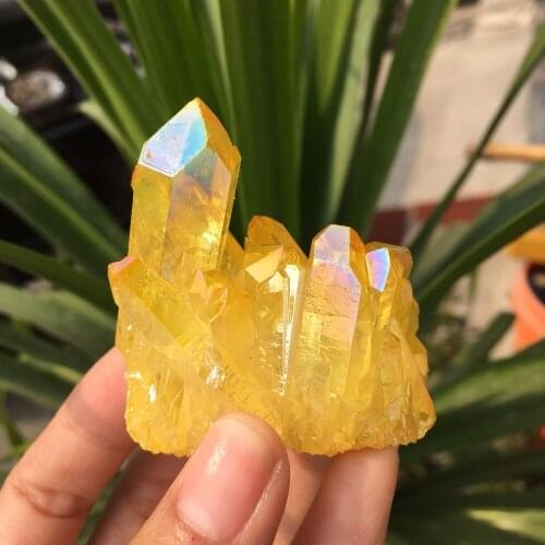 80g Natural and beautiful citric electroplated quartz