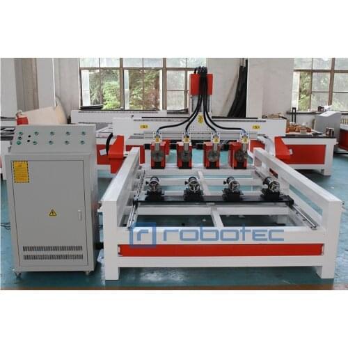 Easy operation most professional 4 spindles cnc wood turning automatic lathe / multi head cnc router with 4 axis rotary