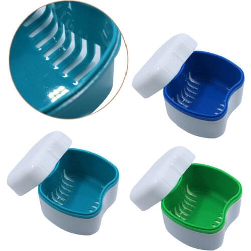 Denture False Teeth Box Bath Appliance Storage Case Rinsing Basket Container New