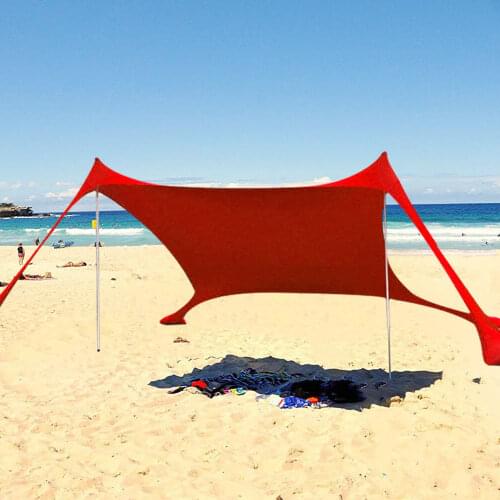 Family Beach Sunshade Lightweight Sun Shade Tent with Sandbag Anchors 4 Free Pegs UPF50+ UV Large Portable Canopy