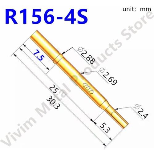 Test Pin R156-4S Test Needle Sleeve Probe Sleeve Length 30.3mm Needle Seat Spring Detection 100 / Metal Test Needle