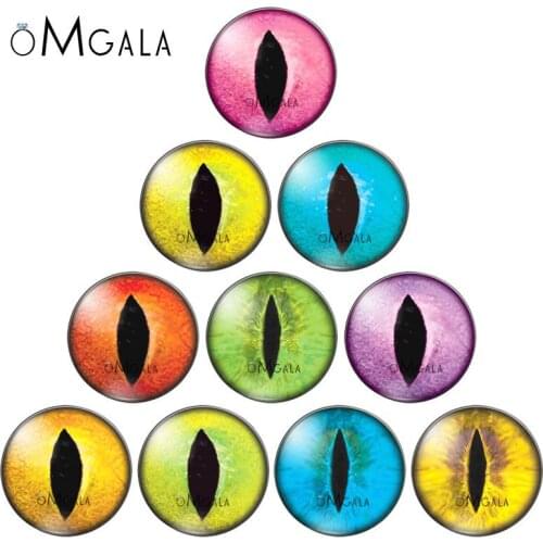 10pcs Dragon Cat Horse Doll Toys Eyes 8/10/12/14/16/18mm/20mm/25mm Round photo glass cabochon demo flat back Making findings