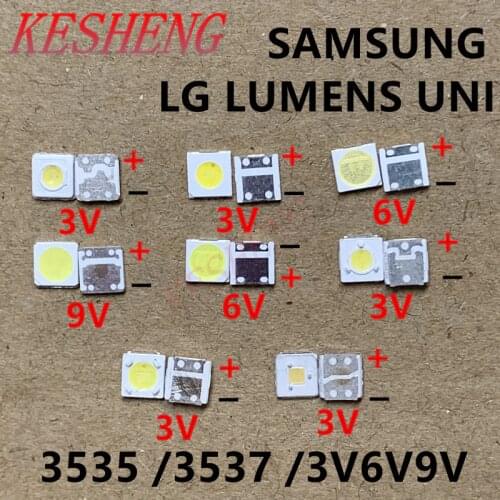 50-100PCS For LG UNI LUMENS SAMSUNG LED brand new and original 1W 3V 2W 6V 3535 2.4W cool white LCD backlight TV application