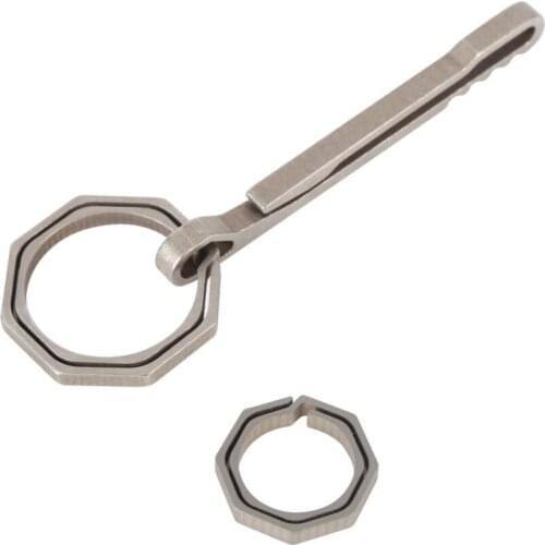 Titanium Ti bottle opener buckle keychain TC4 edc keyring key ring multi multipurpose multifunction camp hike belt outdoor clip