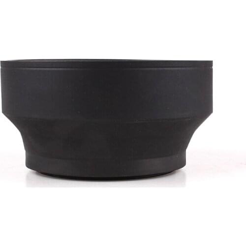 Pixco 82mm 3-Section Stage Rubber Collapsible Lens Hood