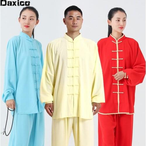 Tai Chi Uniform Cotton Long Sleeve Chinese Traditional Wushu Clothing Man Women Kung Fu Cloth Adults Martial Arts Wing Chun Suit