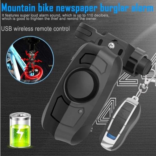 Bike Anti-theft Alarm USB Charging Wireless Remote Control Vibration Security Bell WHShopping