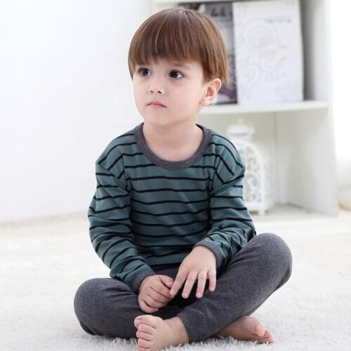 2021 Spring Autumn Boys Girls Sleepwear Kids Pajamas Children Lounge Set Toddler Teenagers Clothing Set