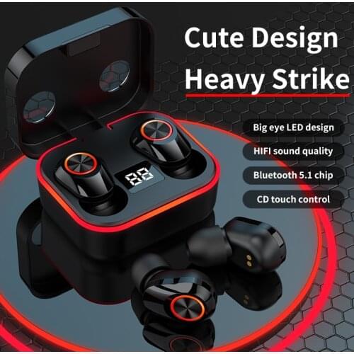 Waterproof and noise reduction TWS Wireless 5.0 Earbuds LED Display Mobile Phone Headphone Bluetooth earphone