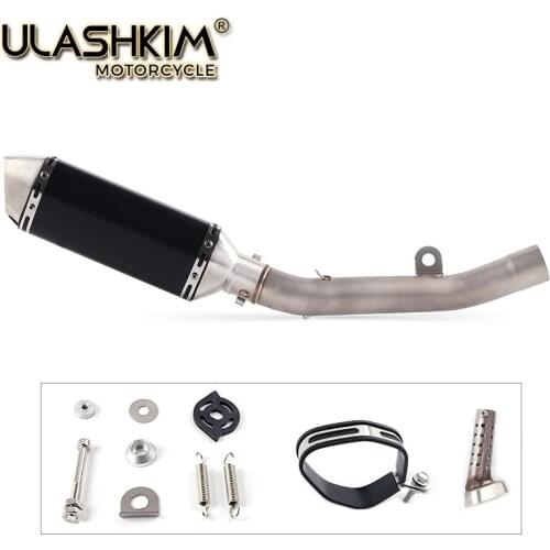 Motorcycle Full System Exhaust Muffler Modified Middle Link Pipe Slip On For kawasaki Z800 2013 2014 2015 2016