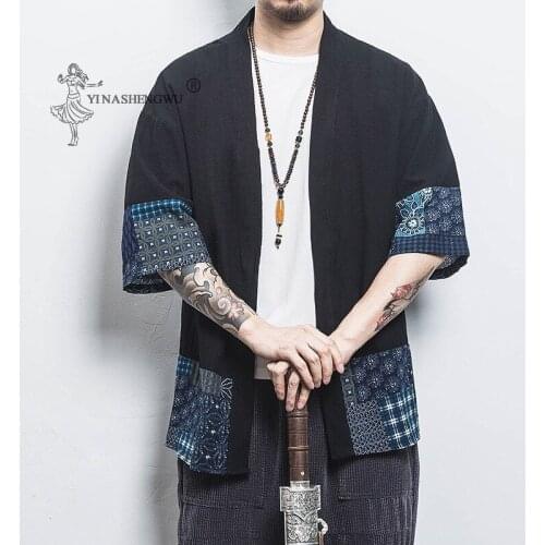 Harajuku Style Japan Kimono Japanese Costumes Men Samurai Embroidery Haori Women Cardigan Asian Traditional Printed Yukata Coats