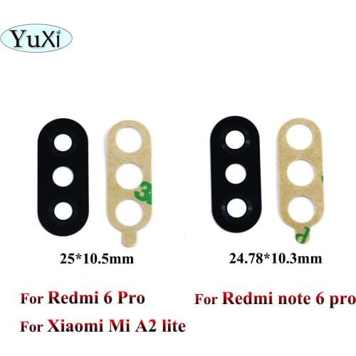 YuXi For Xiaomi Redmi 6 Pro / for Redmi Note 6 Pro, note 6Pro for Xiaomi Mi A2 Lite Camera Glass Lens with Adhesive Glue