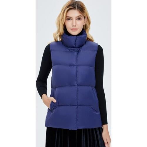 Women 2021 Winter New Ultra Light 90% White Duck Down Coat Vest Female Short Puffer Jacket Waterproof Lightweight Warm Waistcoat