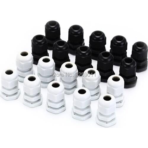 10PCS Cable Gland Nylon PA Waterproof Adjustable 3-50mm Cable Connectors Joints With Gaskets - M12.5 M14 M16 M18 M20 M22 M24 M30