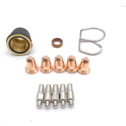 13PCS Plasma Cutter Torch S25 S45 Accessory Kit PR0110 Electrodes PD0116 Nozzle Tips Spacer Guide Retaining Cap Gas Diffuser