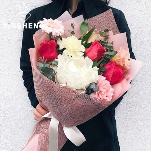 5M*50CM Linen Flower Wrapping Bouquet Flowers Packaging Material Flower Shop Wedding Birthday Gift Wrapping Cloth