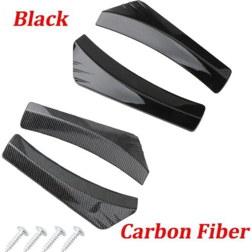 Pair Car Black/Carbon Fiber Rear Bumper Lip Diffuser Splitter Angle Spoiler Protector Side Skirt For BMW Canards Diffuser Benz