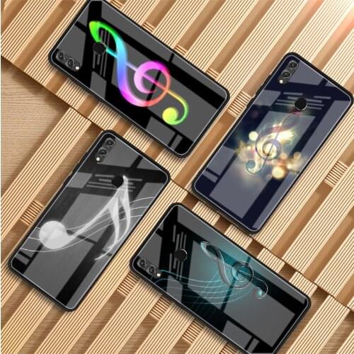 Musical note Music Tempered Glass Phone Case For Huawei P20 P30 P40 P40 Lite Pro Psmart Mate 20 30 Cover Shell