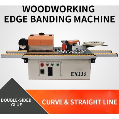 Woodworking edge banding machine small household curved straight line special-shaped woodworking machinery semi-automatic edge