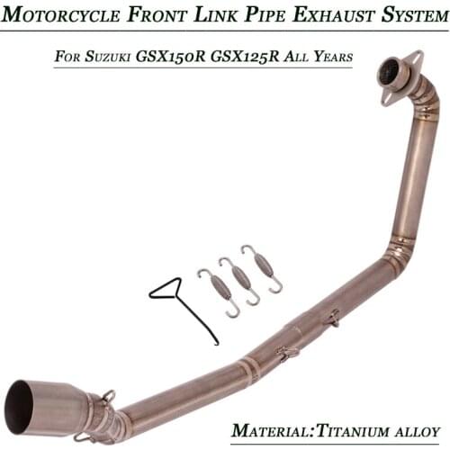 For Suzuki GSX125R GSX150R Motorcycle Front Link Pipe Titanium alloy Exhaust System Lossless Connect 51mm Muffler Tubes Silp on