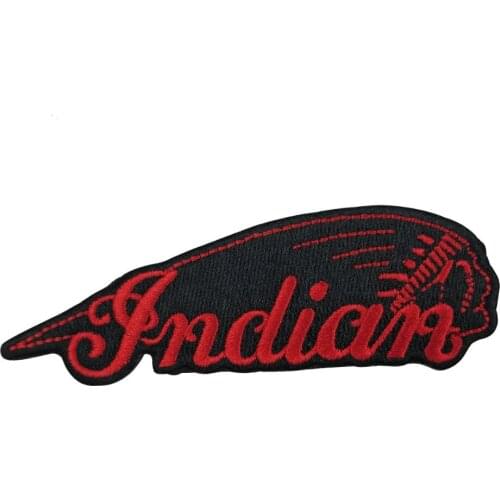 Indian Cool Embroidered Iron on Patches Motorcycle Punk Appliques Vests Jackets Clothing Accessories DIY Customized Logo Craft