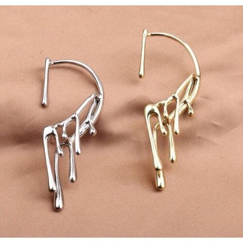 Fashion Irregular Geometry Stud Earring For Women Unique Design Gold Silver Color Accessories Fine Charms Party Jewelry Gift