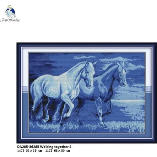 Walking Together DIY Handmade Printed Cross-stitch Kit Needlework 11CT 14CT DMC Chinses Counted Cross Stitch Set For Embroidery