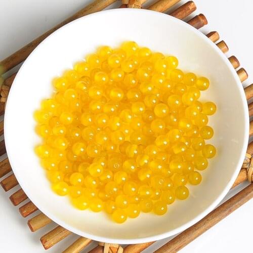 Natural yellow jade myelin beads loose beads original DIY jewelry 6-10mm ball hand-made bead bracelet necklace with beads